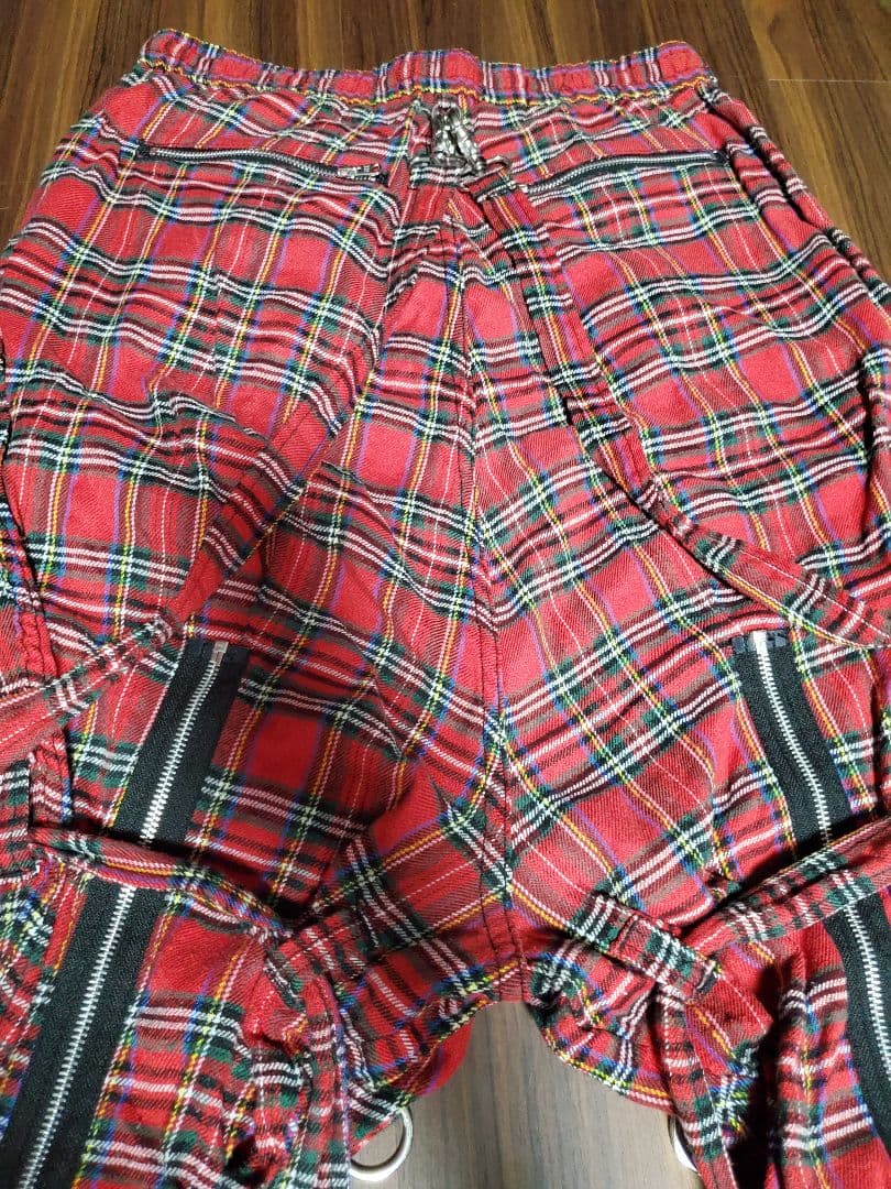 CIVARIZE 赤チェック柄サルエルパンツ 46