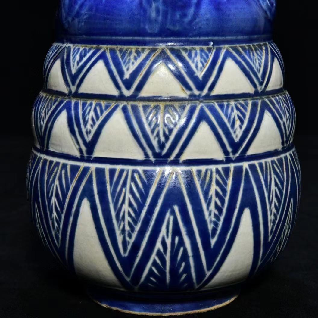 中国古美術・旧蔵の陶磁器:五連管瓶・13x23cm・茶道具・案頭・置物・文房具