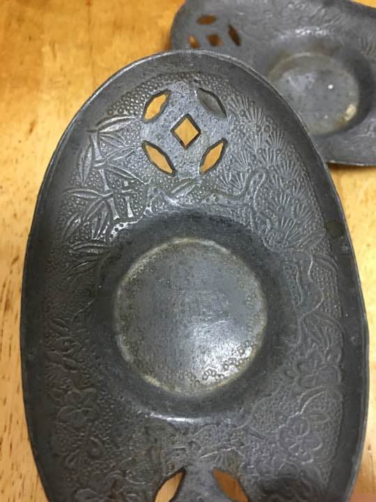 古錫 明時代 茶托 茶道具 錫製 沈存周