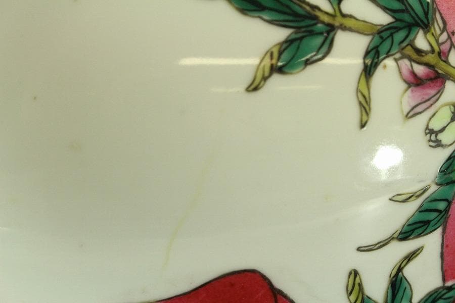 中国美術 色絵 大きな花瓶 高53cm(LC797)