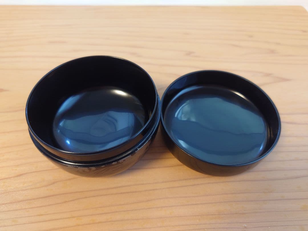 【佳香】山中塗工房 冴 月浪蒔絵平棗 共箱 茶道具