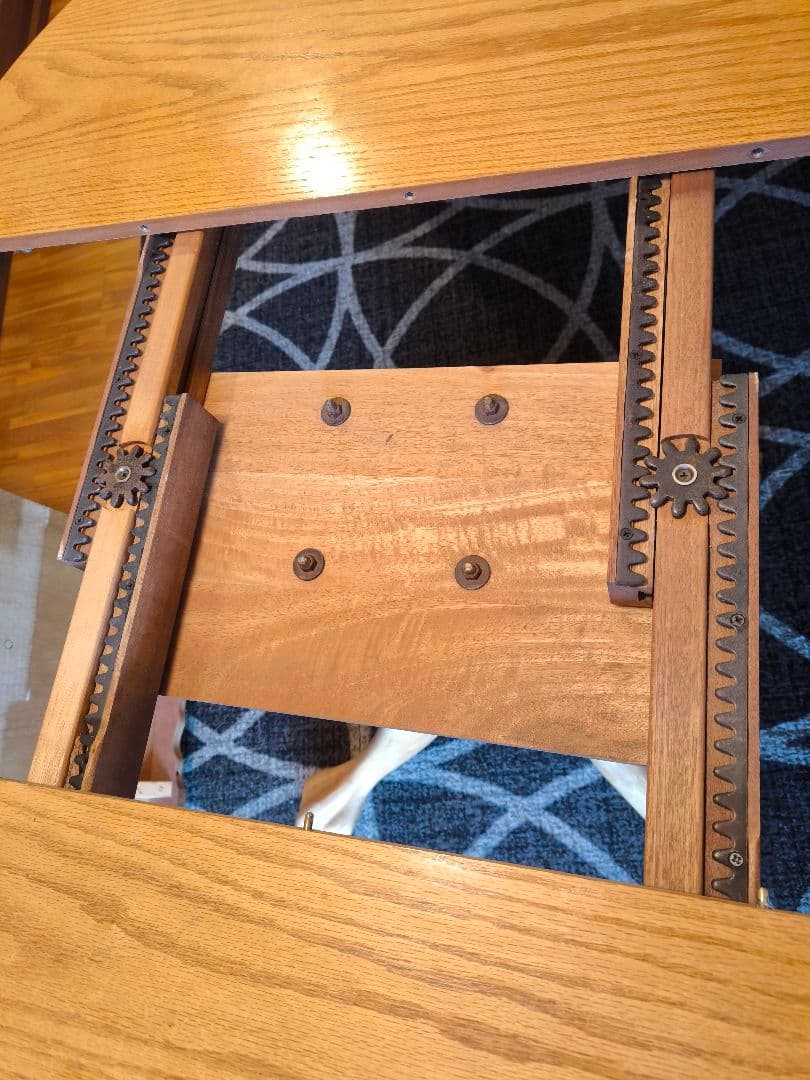 シンリーダイニングテーブル　アンティーク　食卓テーブル　伸長式