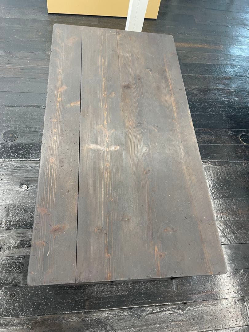 昭和初期アンティークデスク ダークブラウン 木製デスク 6引き出し