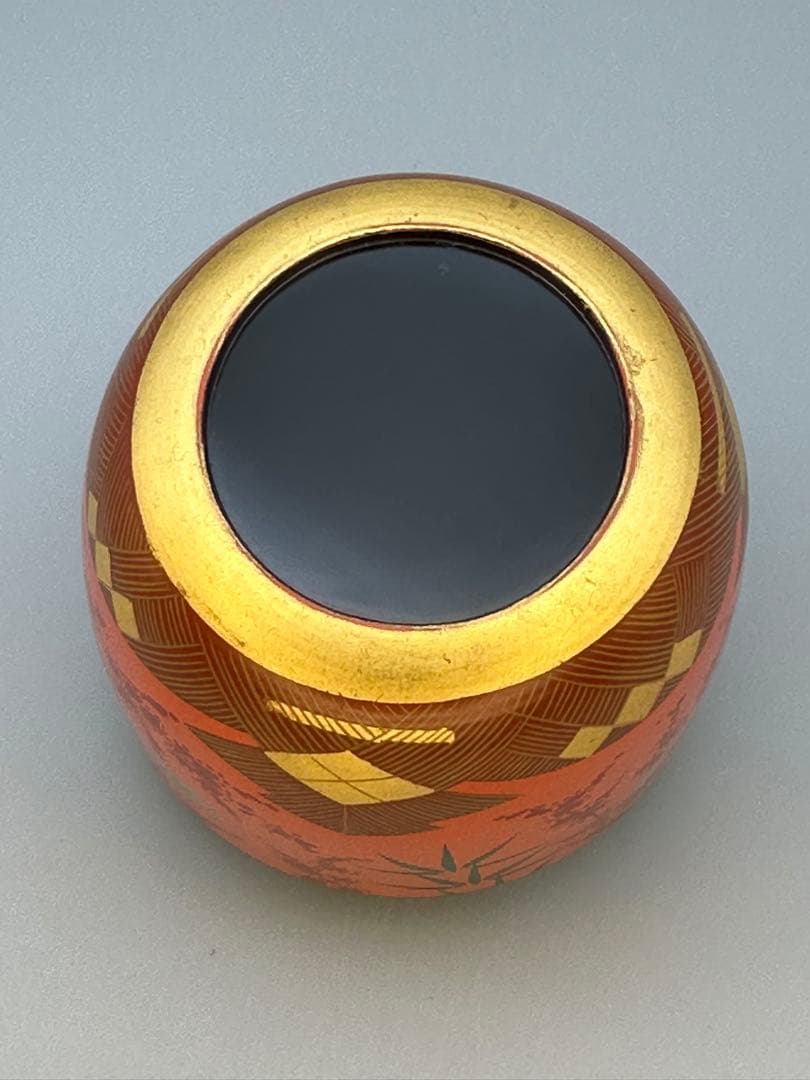 茶道具　棗　金森春次　色漆蒔絵