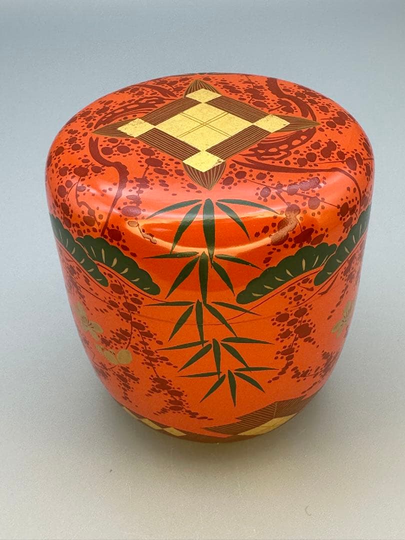 茶道具　棗　金森春次　色漆蒔絵