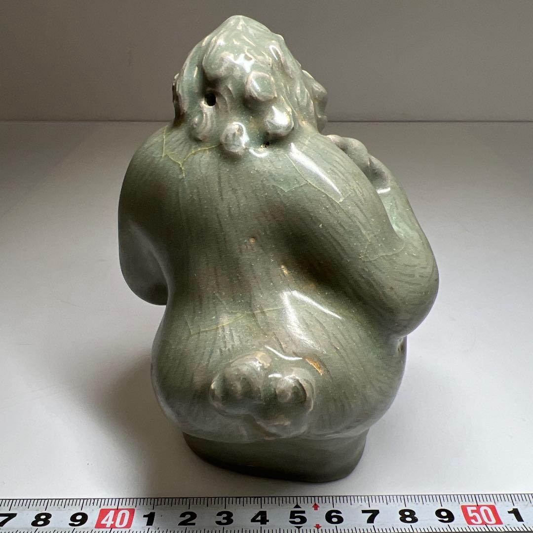 朝鮮美術　高麗青磁水滴　木箱付　高さ約12㎝　東Y7-0603⭐︎2Fトコヒ