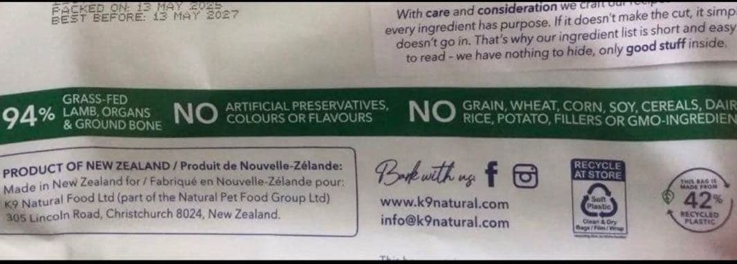 K9ナチュラル ラムフィースト　500g&ビーフフィースト500g