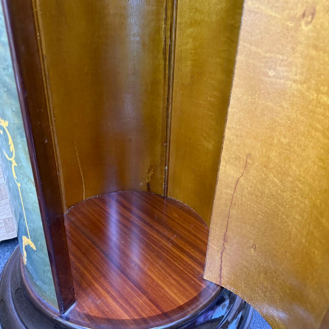 ☆イタリア アンティーク家具☆筒型 ガラスチェスト グリーン アルテム？