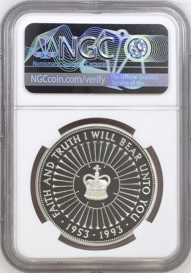 1993 イギリス エリザベス2世 5ポンド銀貨 NGC PF69 ヤングヤング