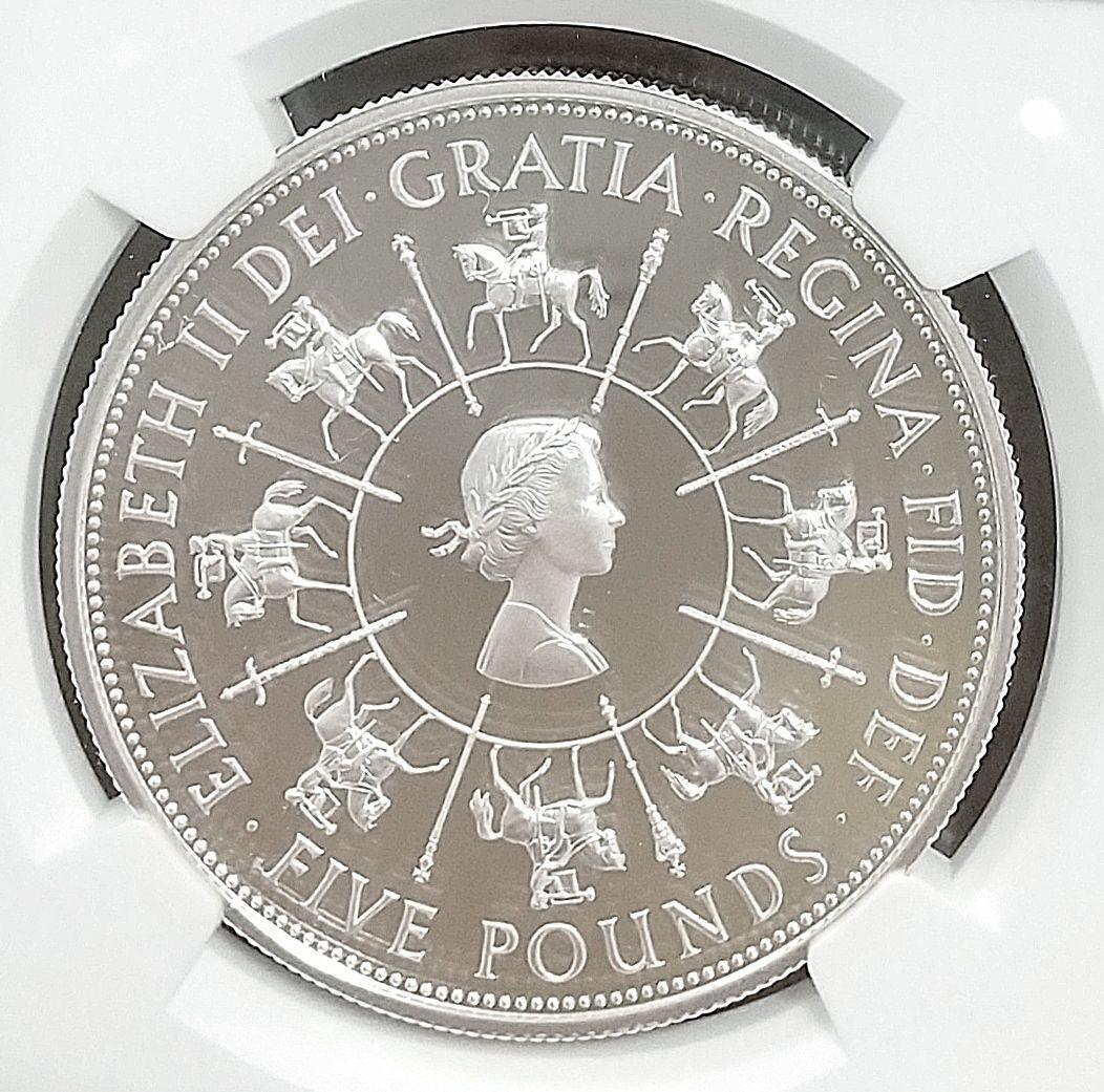 1993 イギリス エリザベス2世 5ポンド銀貨 NGC PF69 ヤングヤング