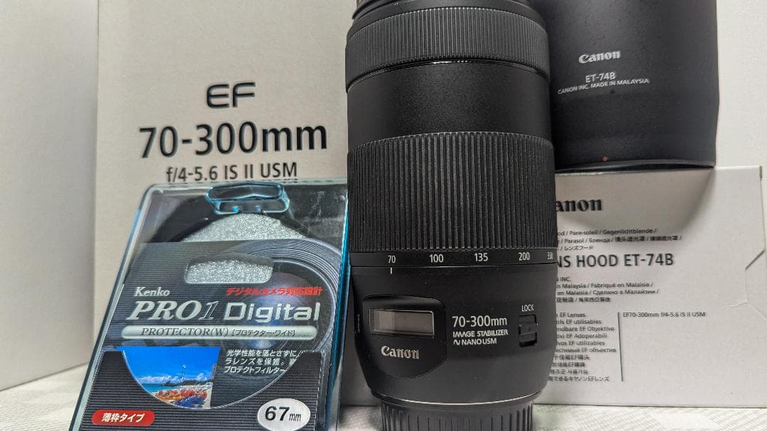 プロテクタ、フード付）EF70-300mm F4-5.6 IS II USM
