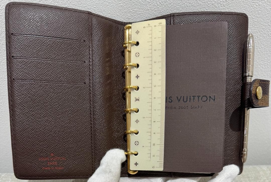 ルヴィトン ダミエ 手帳 ボールペン付(希少！) アジェンダPM CA0044