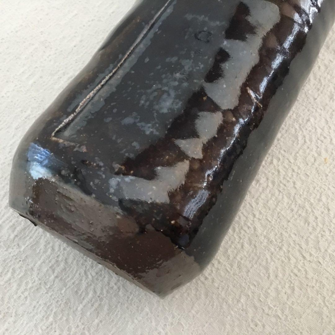 【唐津焼】今岳窯　溝上藻風　耳付き朝鮮唐津花入れ