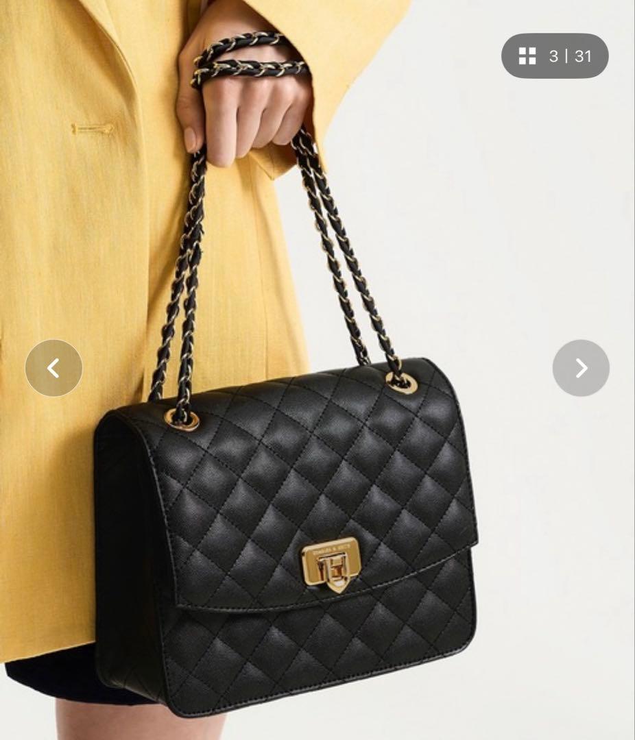 CHARLES&KEITH クレシダ キルトチェーンストラップバッグ