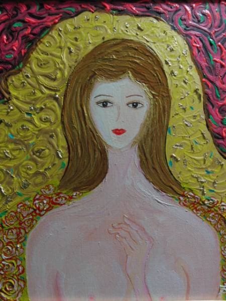 TOMOYUKI・友之、「花と女性」、証明書付、額付、絵画 油絵 油彩画