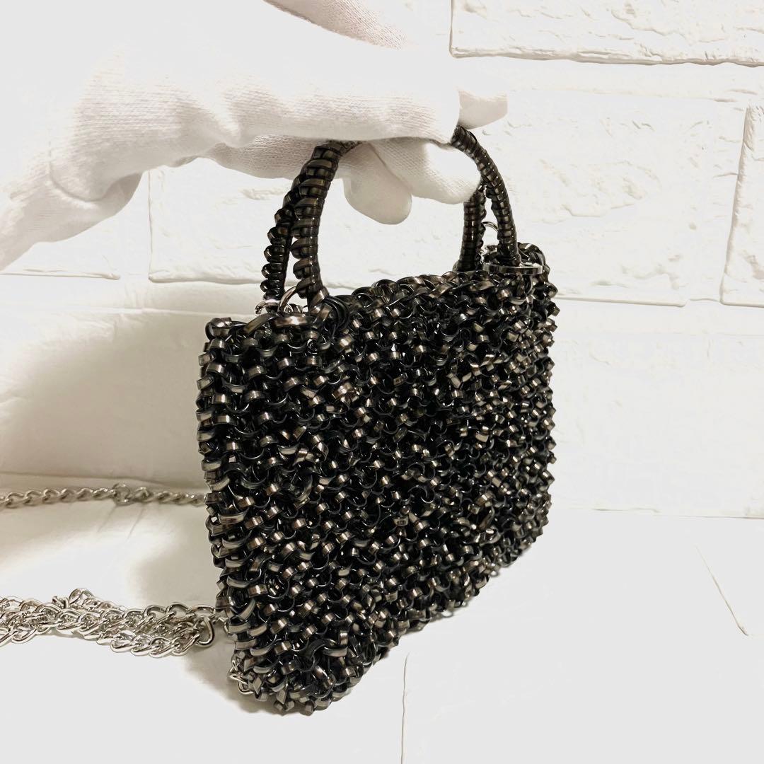 美品✨アンテプリマ ピコ 2way ショルダー チェーン ブラック　ビジュー付き