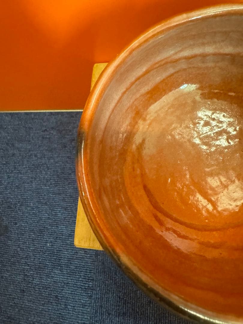 1868 京焼　清水焼　楽茶碗祥悦窯　赤楽　雪峰　茶碗　未使用