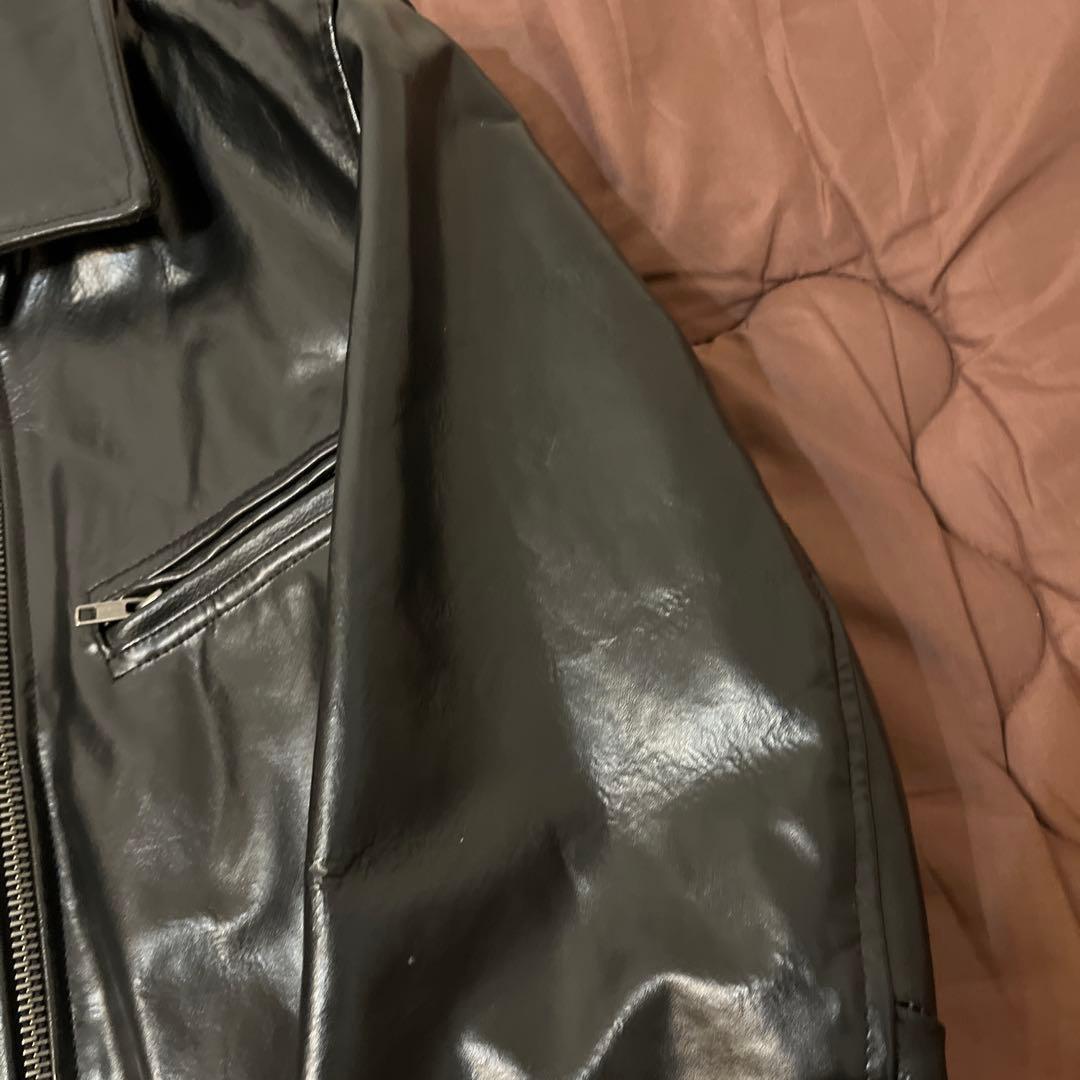 FORTIME ホースハイド 肉厚固 ブラック レザー ジャケット L