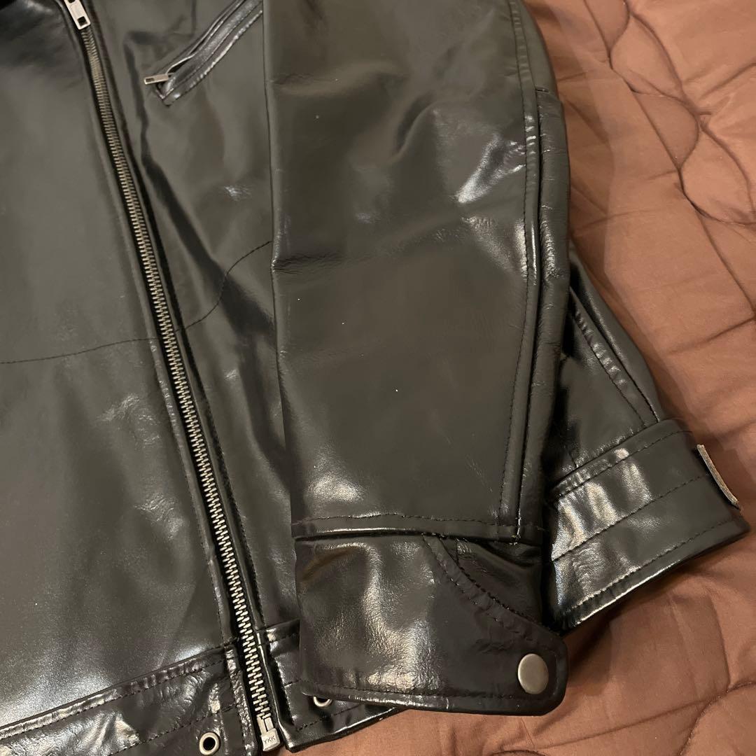 FORTIME ホースハイド 肉厚固 ブラック レザー ジャケット L