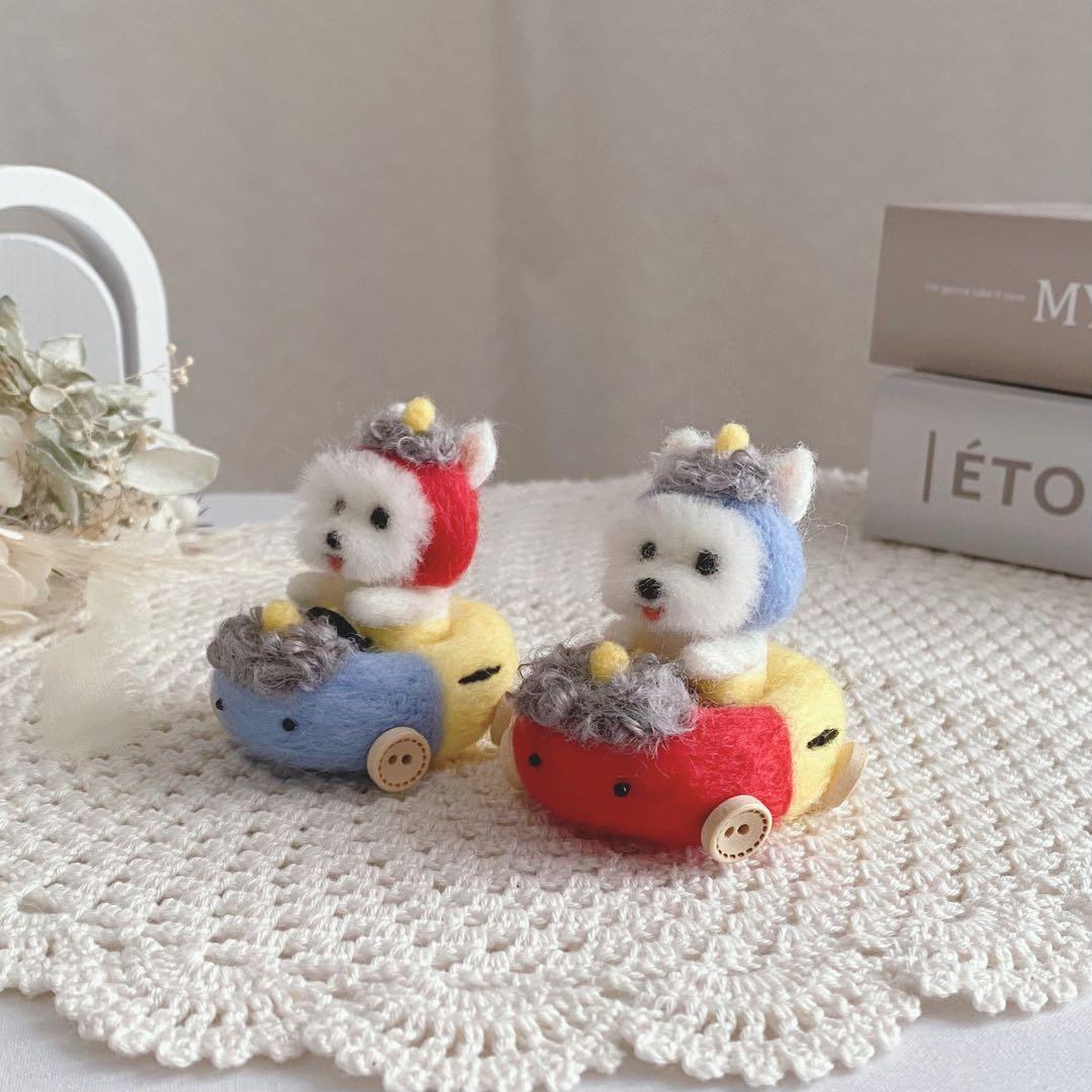 【みみ】節分　青鬼カーでレッツゴー‼︎ ウエスティ　羊毛フェルト