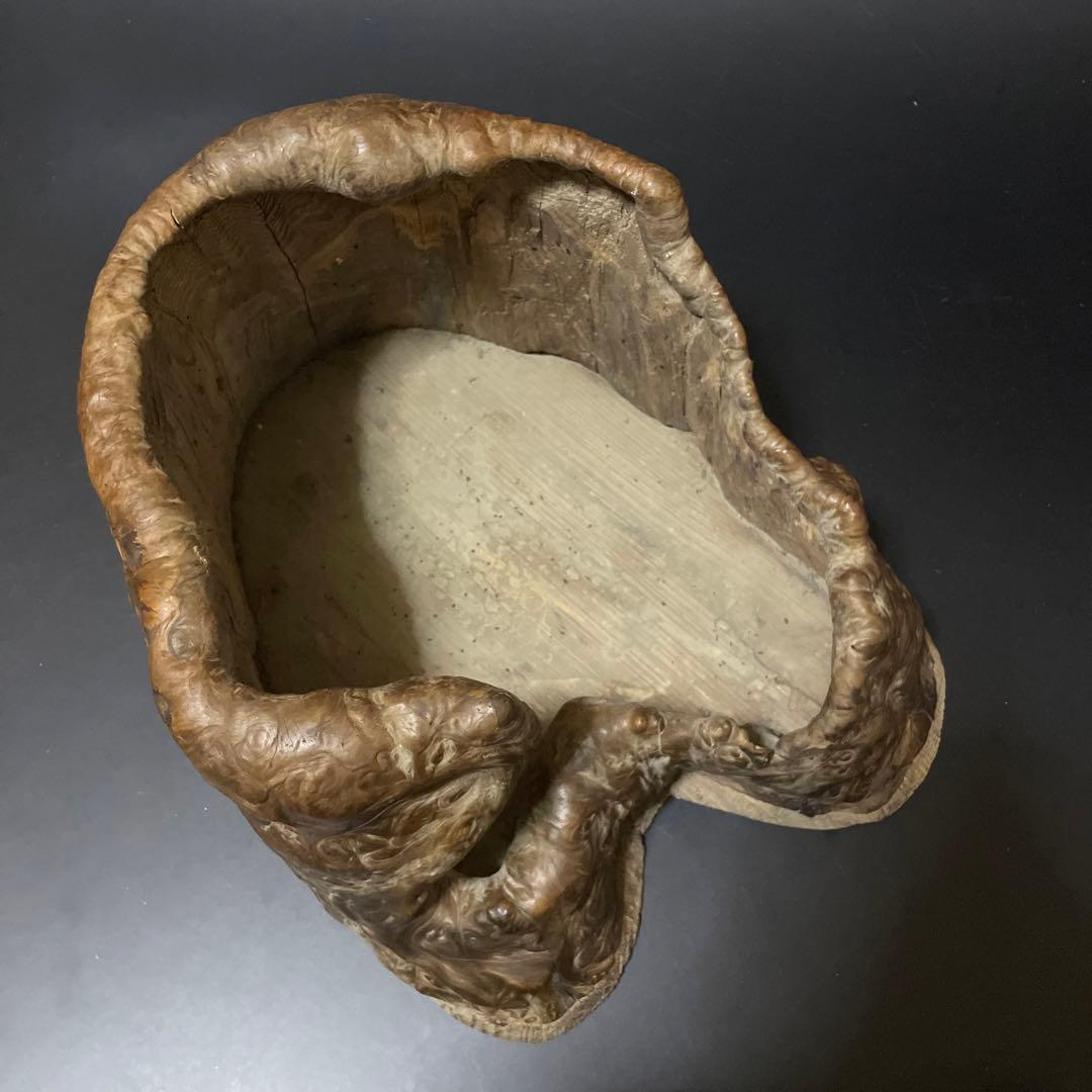 くり抜き盆火鉢　天然杢　2