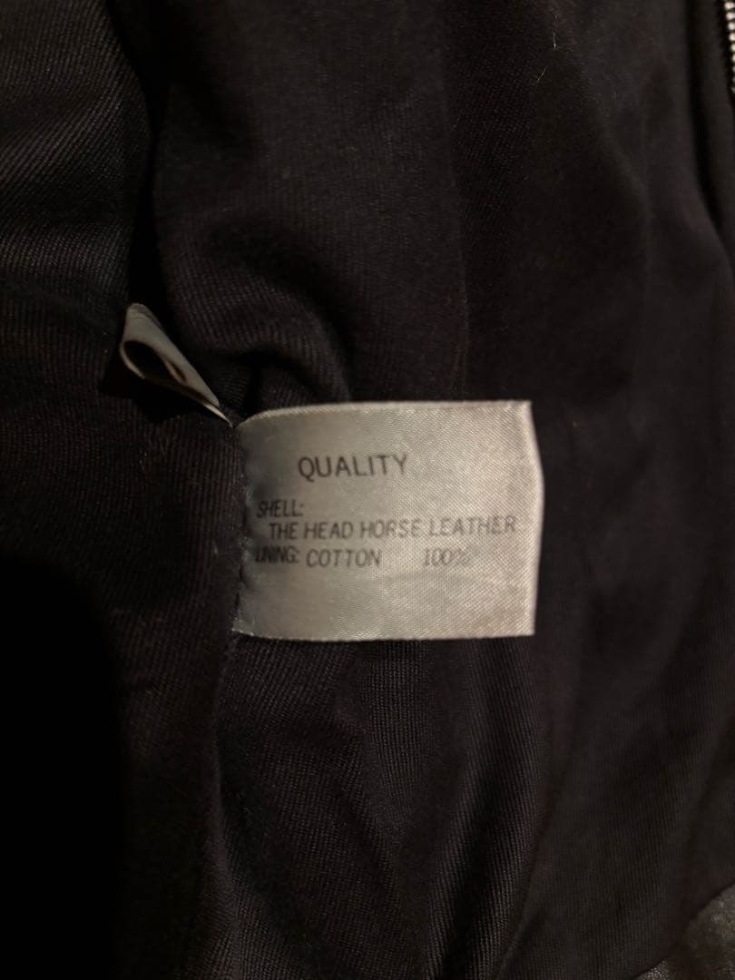 シングルライダース　ホースハイド　42 馬革　TALONジップ 本革　襟付き