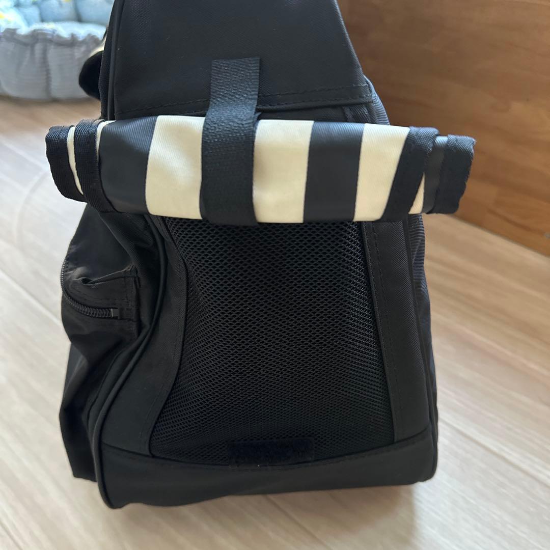 mr.backman ブラック ストライプハンドル キャリーバッグ