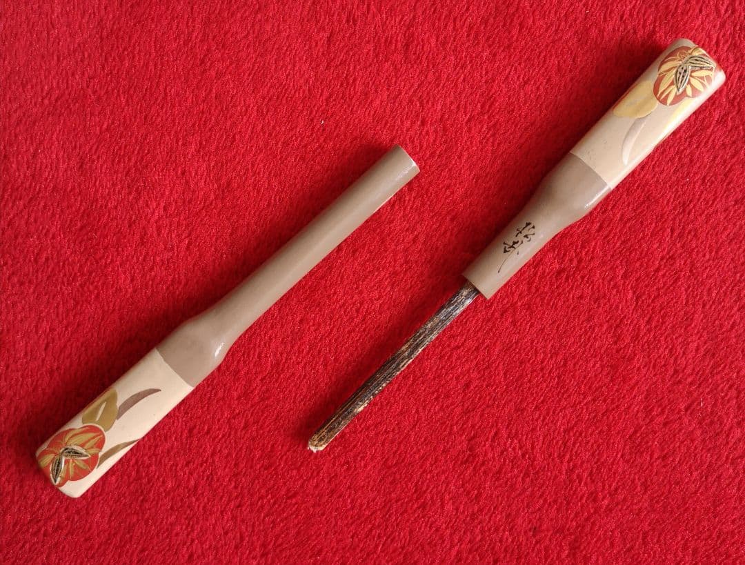 アンティーク 希少 松哉 櫛 簪 金彩 シェル 松竹梅 装飾 2点セット