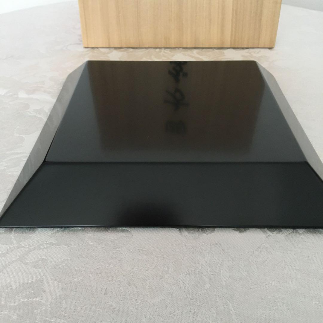 螺鈿四方盆　茶道具　木製　漆塗　菓子盆　正月盆