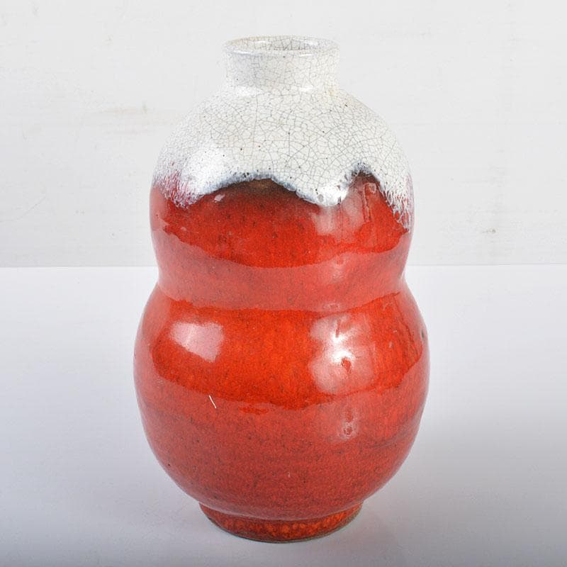 中国　宣窯　紅釉　瓢形　壷　時代箱付　V　R4246