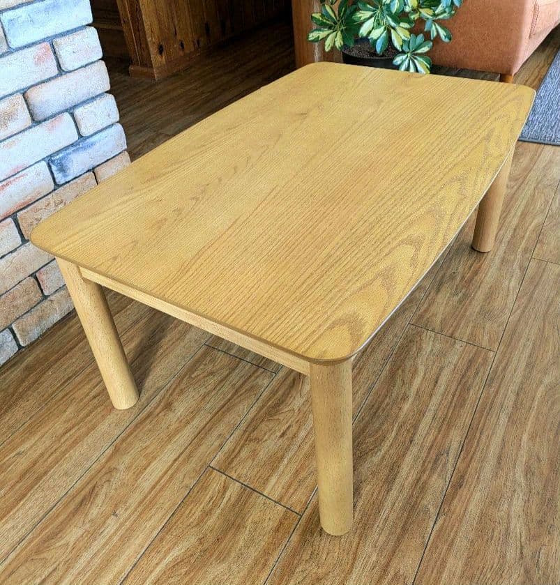 美品　ISSEIKI こたつテーブル 高さ調節　幅90cm　一生紀