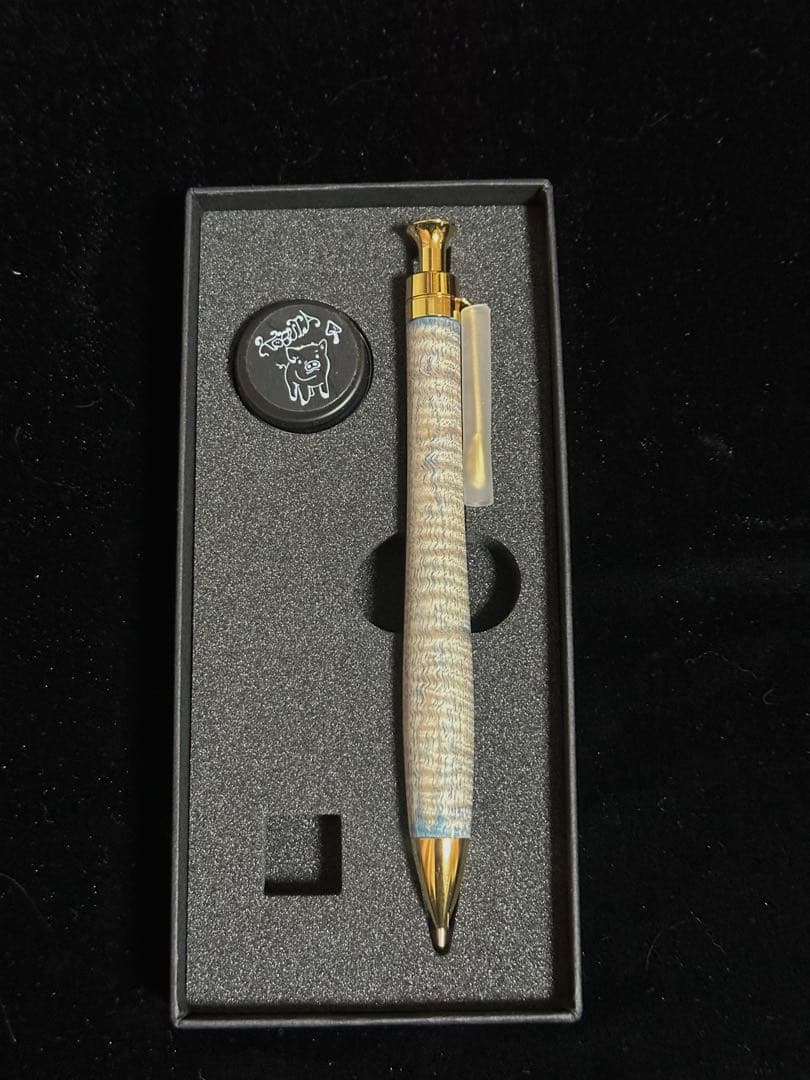 こぶた工房 シャープペンシル 栃 スタビライズドウッド極上杢 ゴールド0.5mm