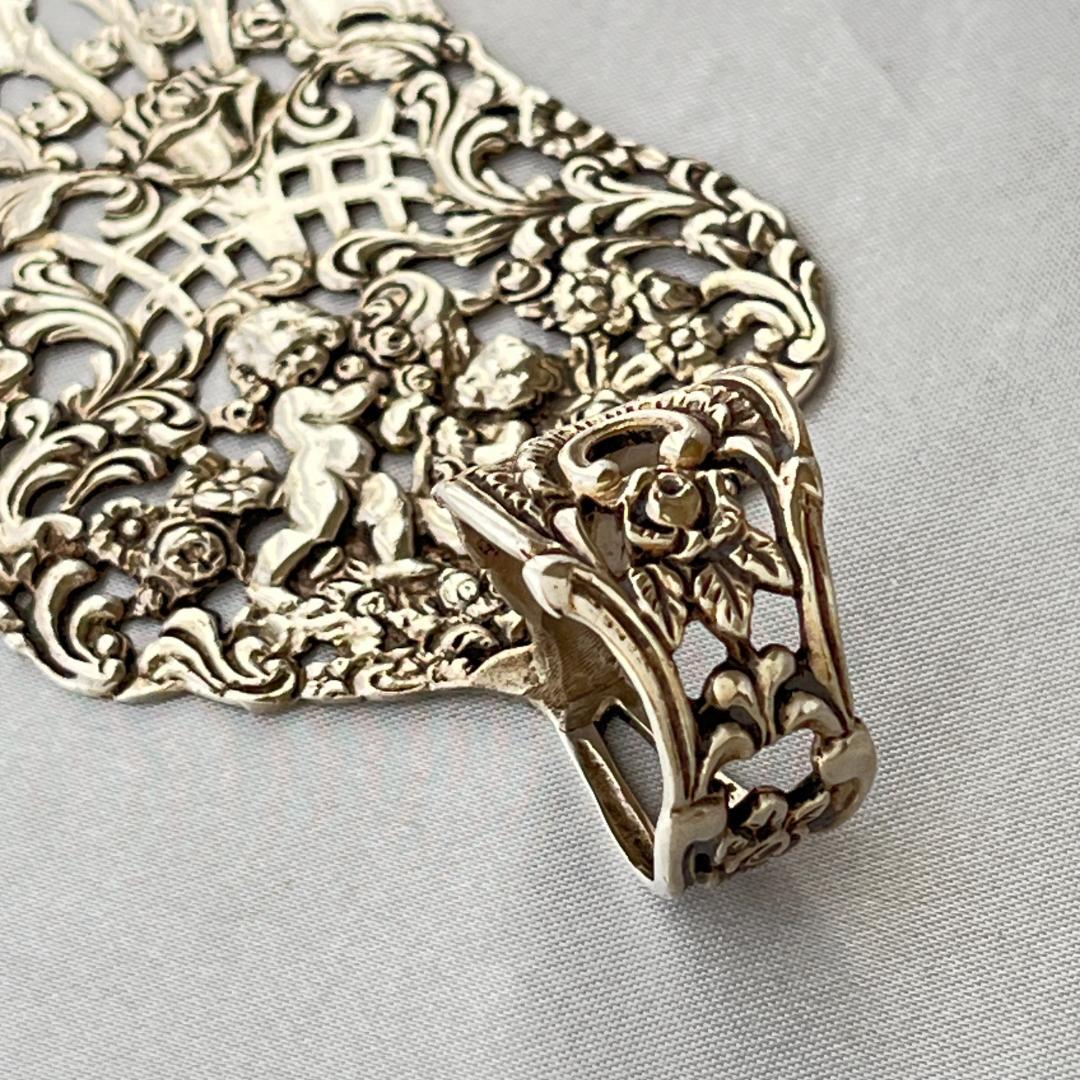 【 Bodemer】 薔薇と天童のケーキサーバー【純銀】11.5cm