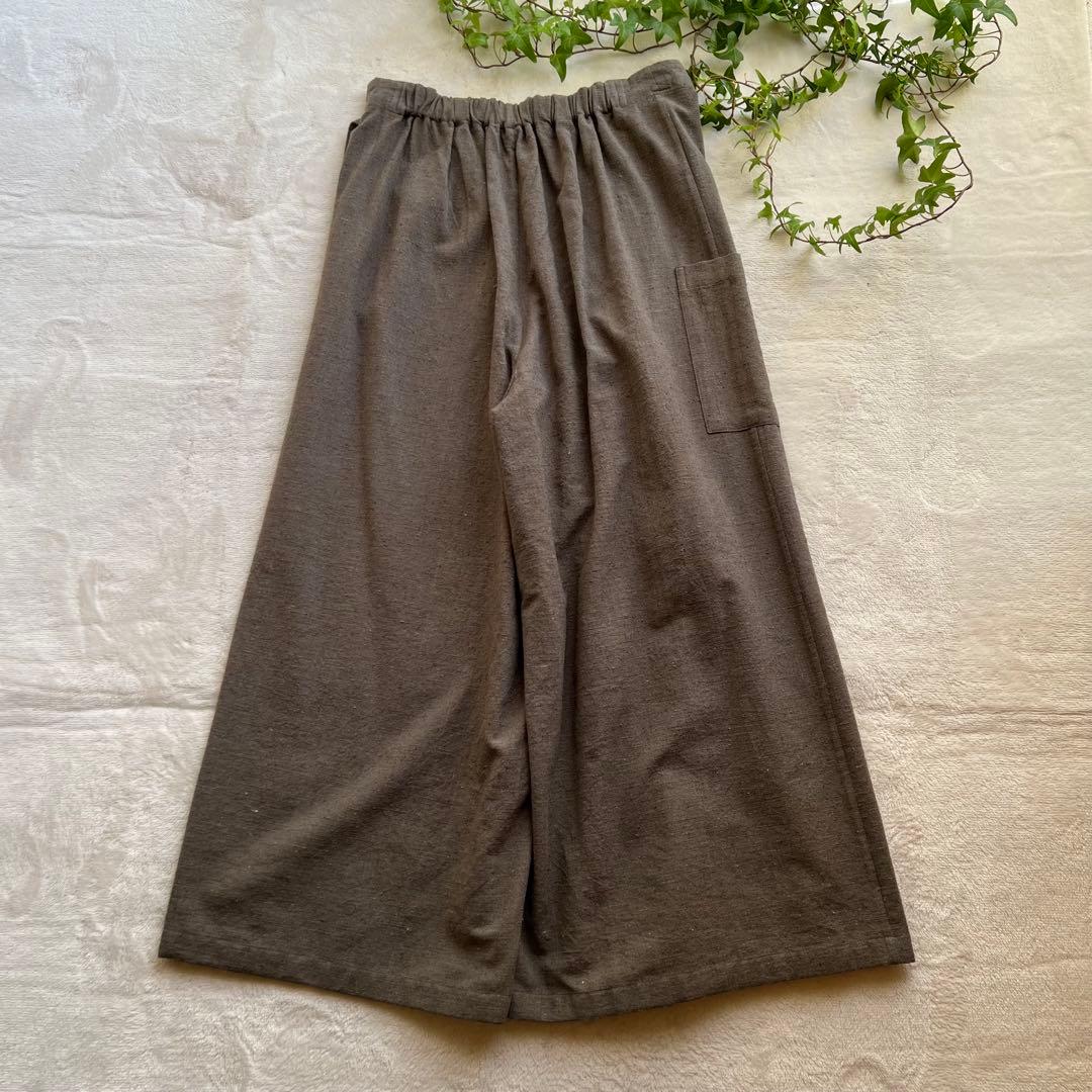 糸糸糸 MAKI TEXTILE STUDIO コットン シルク混ワイドパンツ