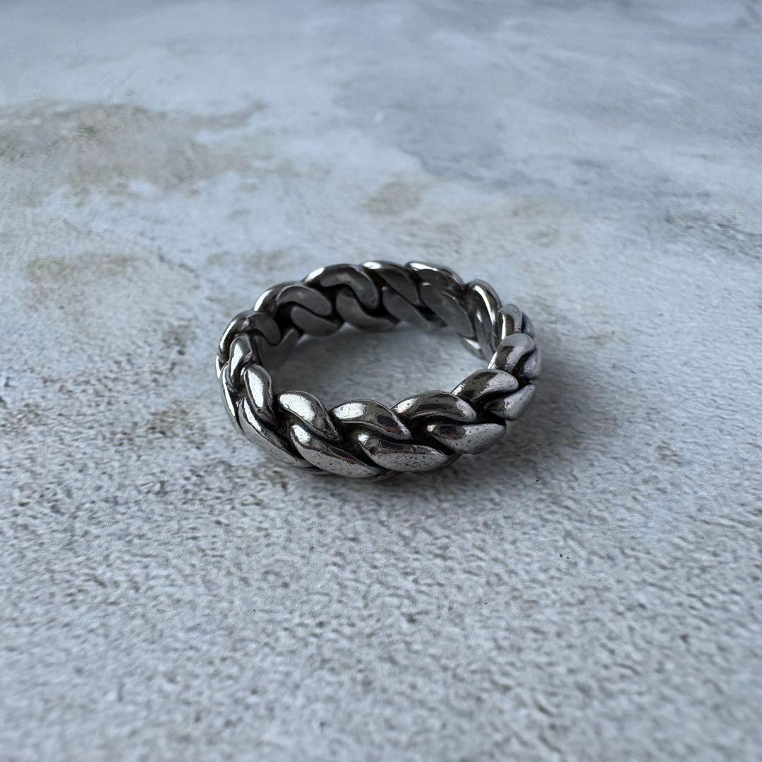 ヴィンテージ ウーブンロープバンドリング シルバー925 11号 メキシコ製