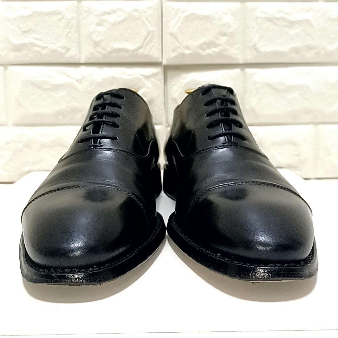 【美品】Berwick　バーウィック　内羽根　レザー　ストレートチップ　ブラック