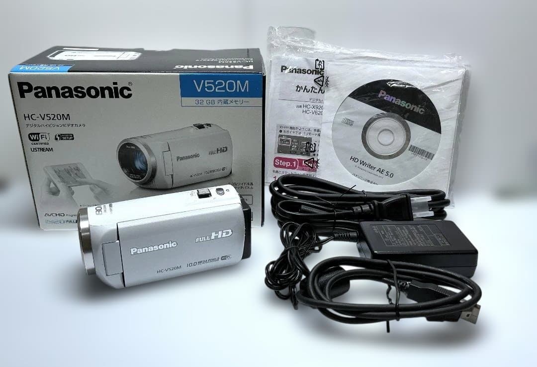 【美品】Panasonic HC-V520M ビデオカメラ＋ソフトケース付き