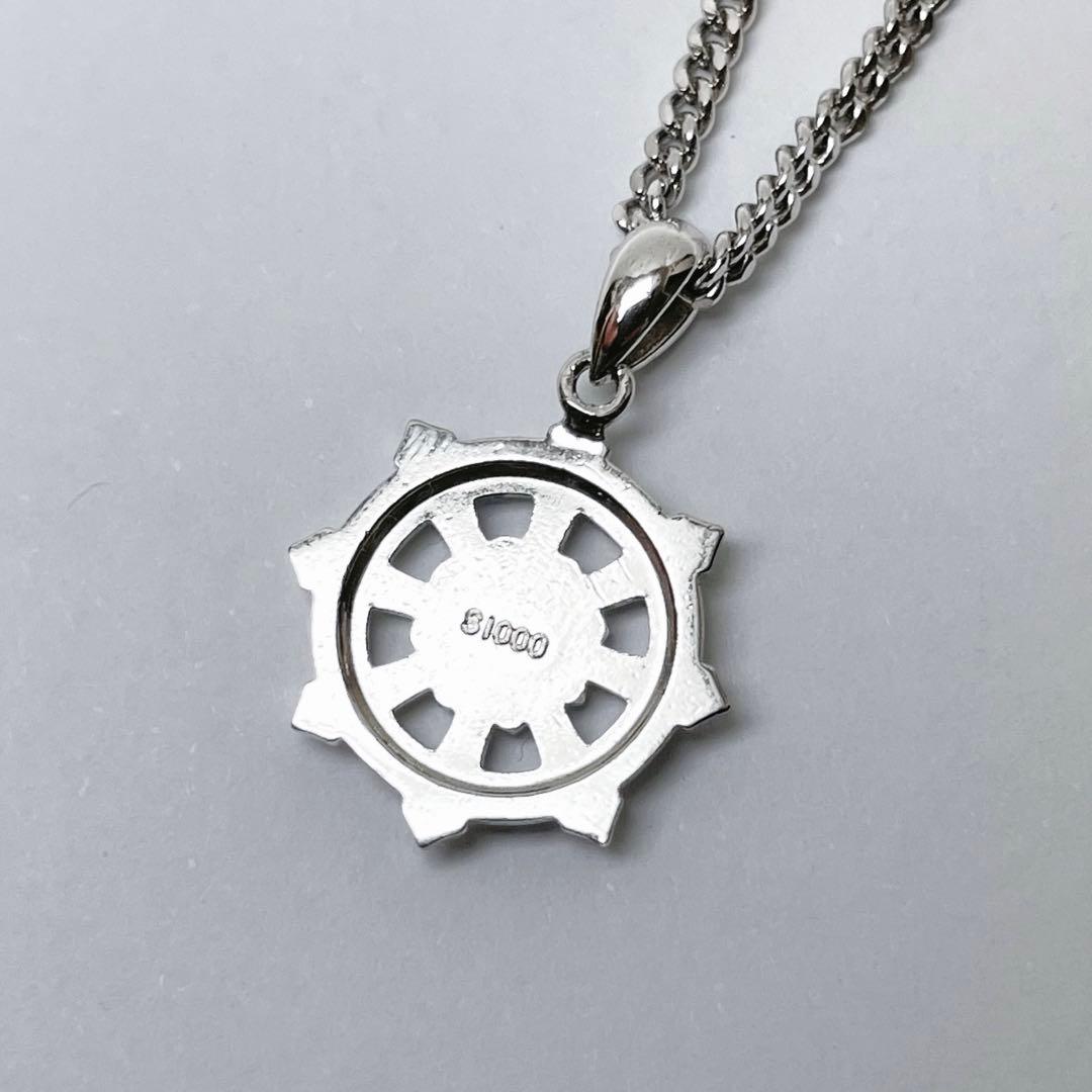 【未使用】真如苑 真言宗総本山伝燈苑 仏法輪 シルバー 純銀 ネックレス トップ
