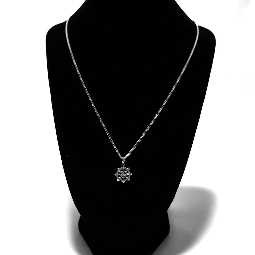 【未使用】真如苑 真言宗総本山伝燈苑 仏法輪 シルバー 純銀 ネックレス トップ