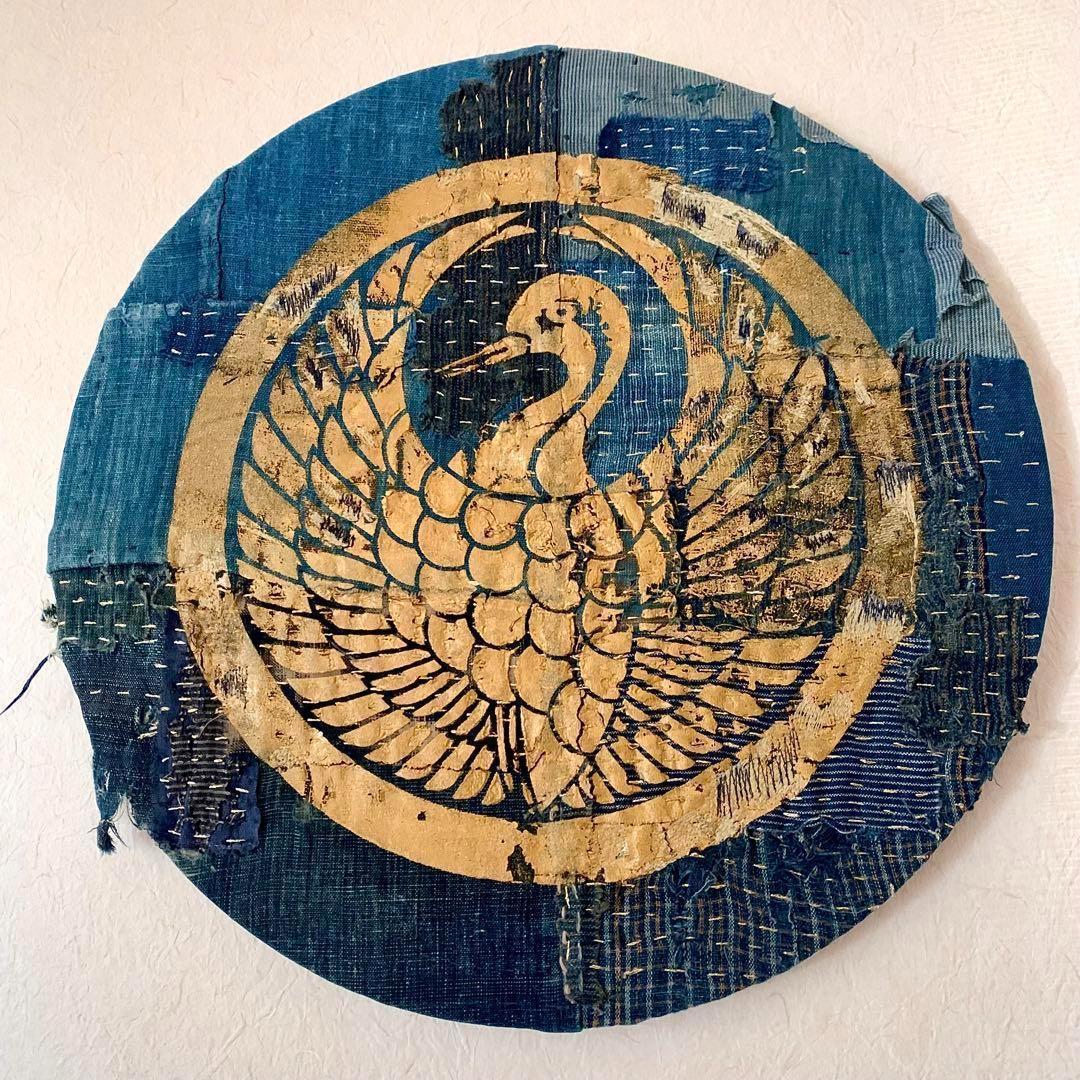 襤褸 アート 絵画 刺子 インディゴ 家紋 boro 刺し子 インディゴ ボロ