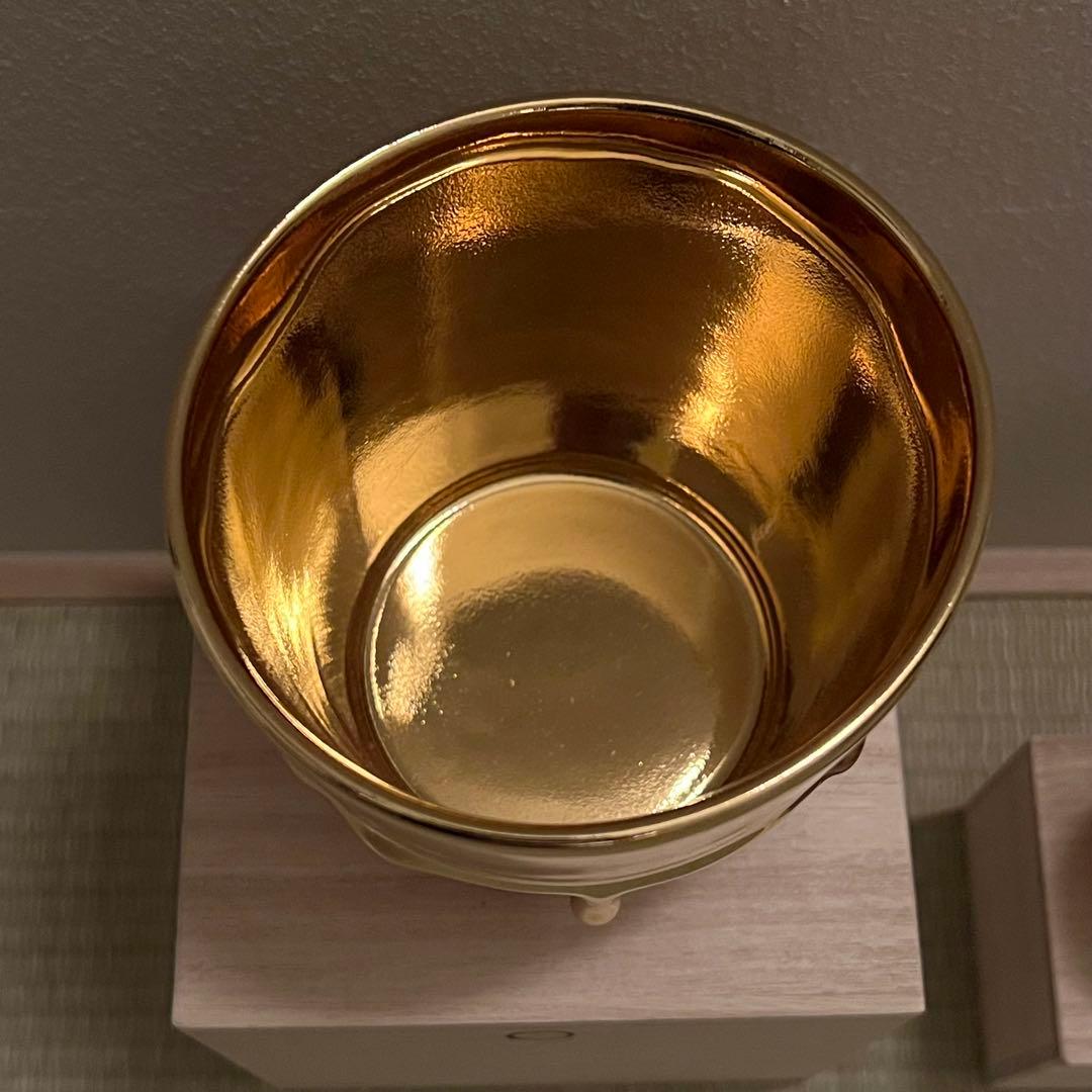 桑田卓郎 湯呑み ぐい呑み 未使用 共箱 Takuro Kuwata 金彩 タレ