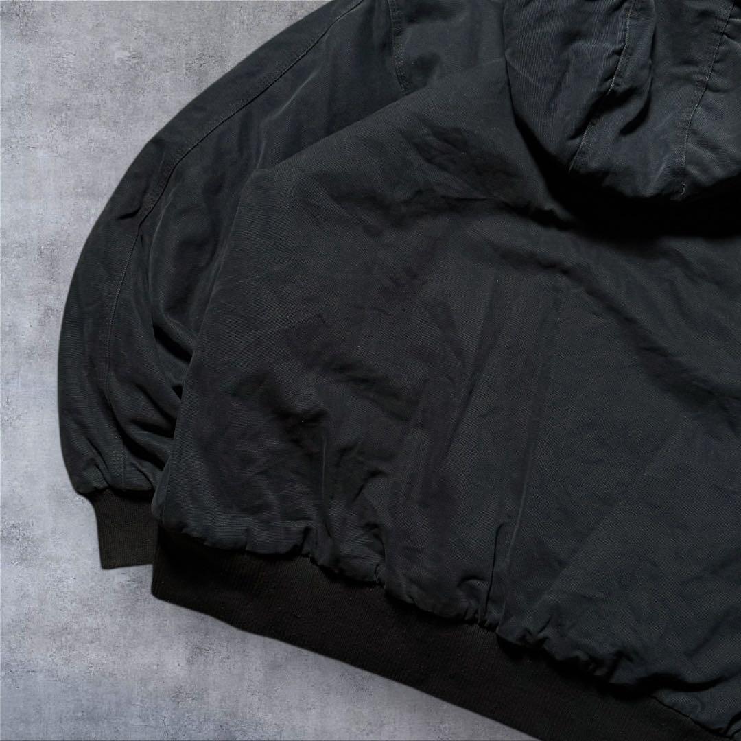 2303 古着Corner Stoneダック地アクティブジャケット企業系ロゴ墨黒