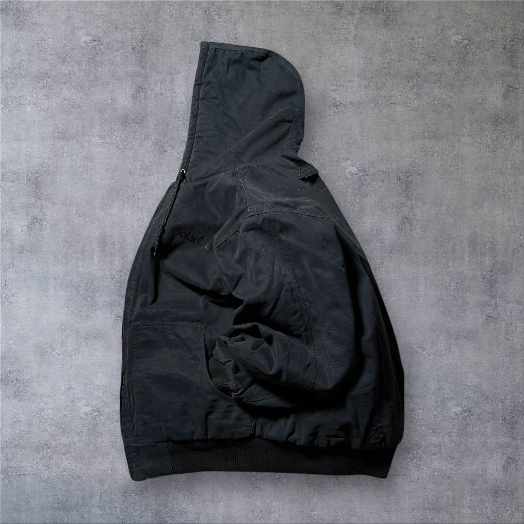 2303 古着Corner Stoneダック地アクティブジャケット企業系ロゴ墨黒