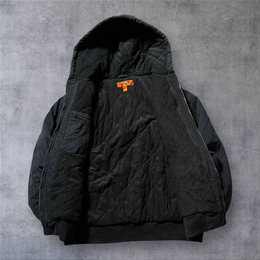 2303 古着Corner Stoneダック地アクティブジャケット企業系ロゴ墨黒