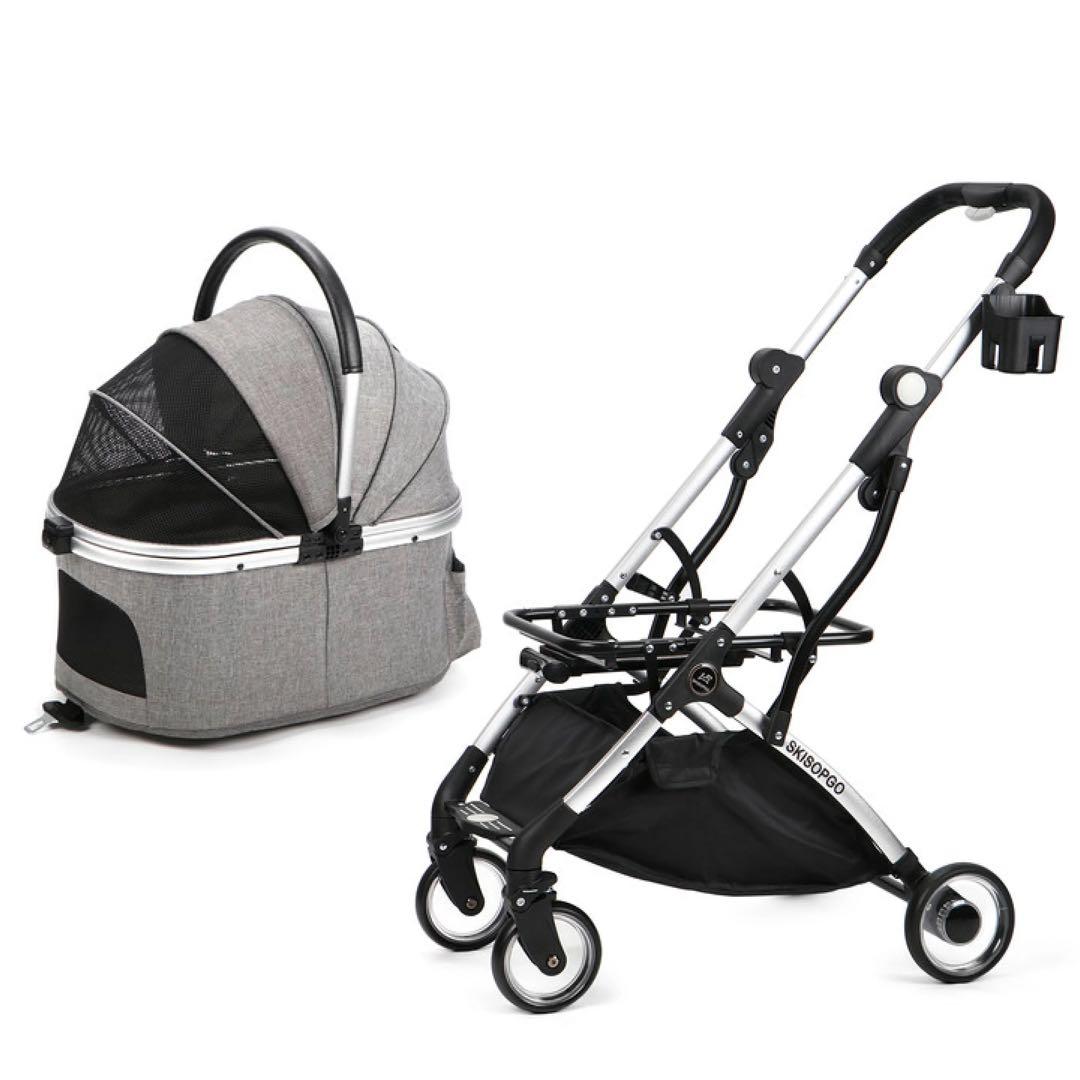 ★新品未開封★SKISOPGO 4輪ペットカート 分離型 対面式 折りたたみ式