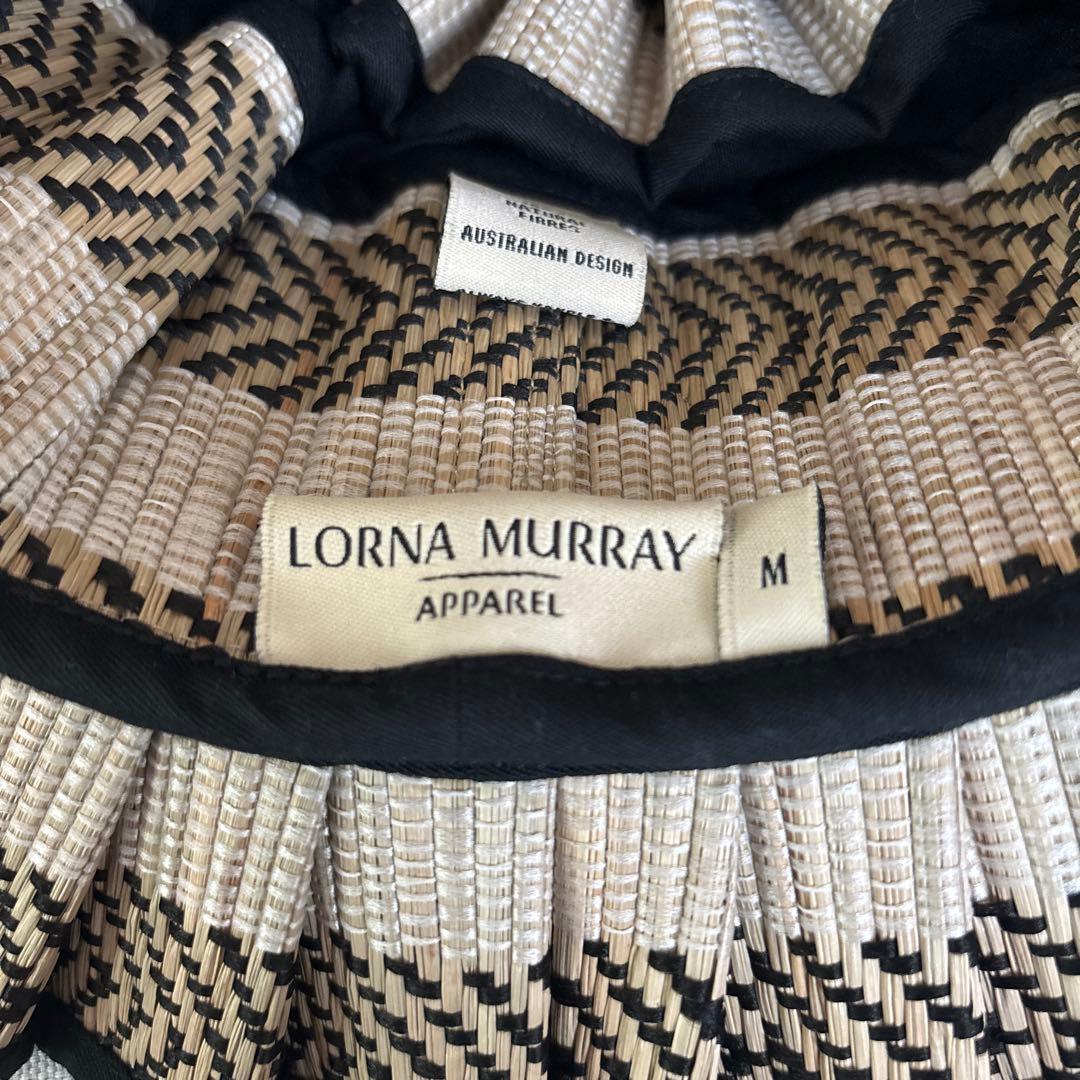 Lorna Murray 麦わら帽子 M ベージュ・黒