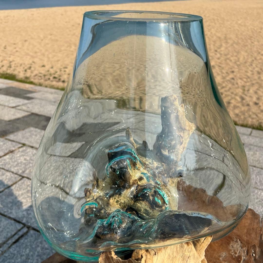 超超特大流木ガラスオブジェWB 花瓶 金魚鉢 水槽 苔リウム メダカ容器 超大型