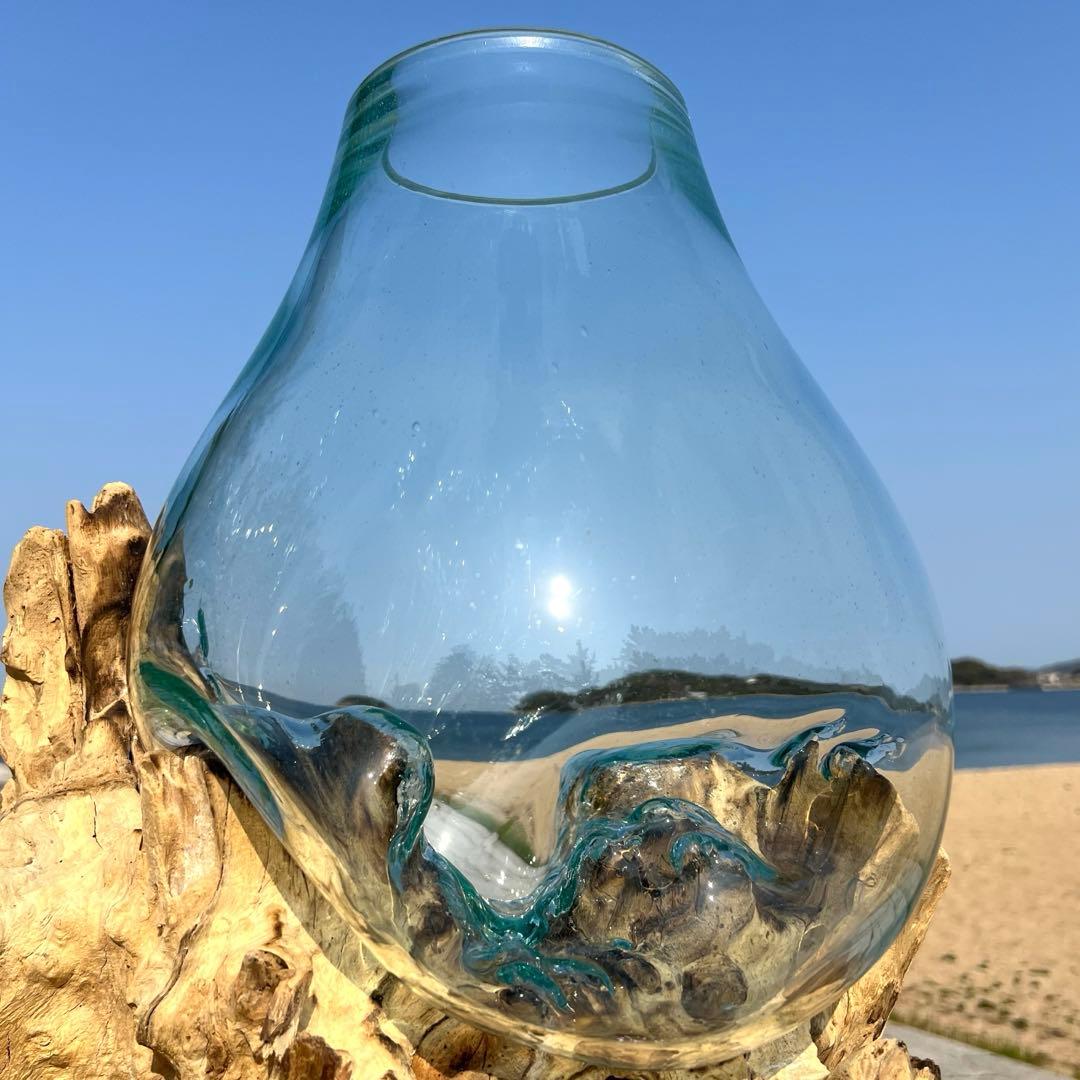 超超特大流木ガラスオブジェWB 花瓶 金魚鉢 水槽 苔リウム メダカ容器 超大型
