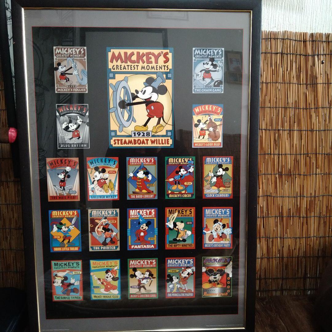 ディズニー　額付きアートポスター　歴代ミッキー映画のやつ