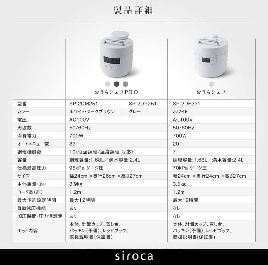 Siroca シロカ　電気圧力鍋　ホワイト